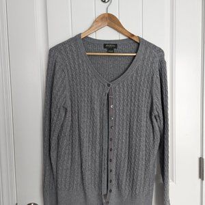 Lightweight Button-up Gray Women's XL Eddie Bauer Cardigan